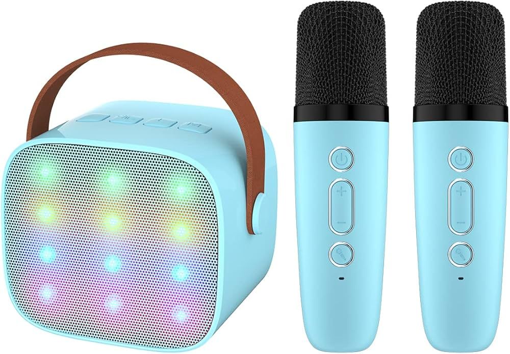 IROO Mini Karaoke Machine with Kids Adults, Portable Bluetooth Speaker 2 Wireless Microphones, Gi... | Amazon (US)