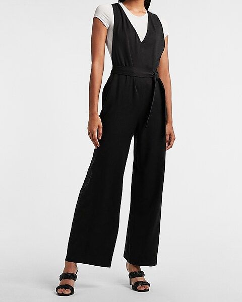 Soft Belted Draped Overalls | Express