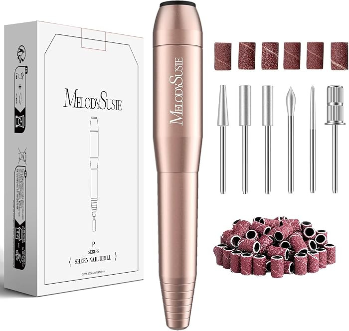 MelodySusie Pen-Shaped Portable USB Nail Drill, PC120I 20000RPM Electric Nail File with Compact D... | Amazon (US)