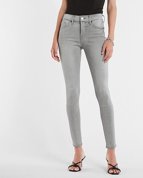 Mid Rise Gray Skinny Jeans | Express
