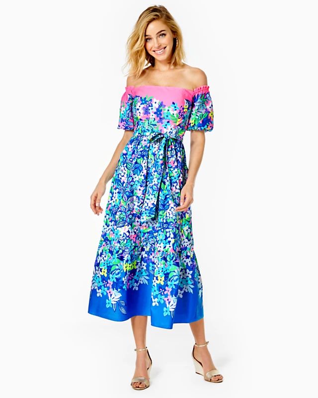 Zalie Off-The-Shoulder Midi Dress | Lilly Pulitzer | Lilly Pulitzer