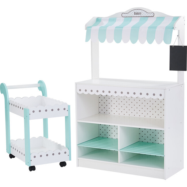 Teamson Kids My Dream Bakery Shop and Pastry Cart Wooden Play Set | Maisonette