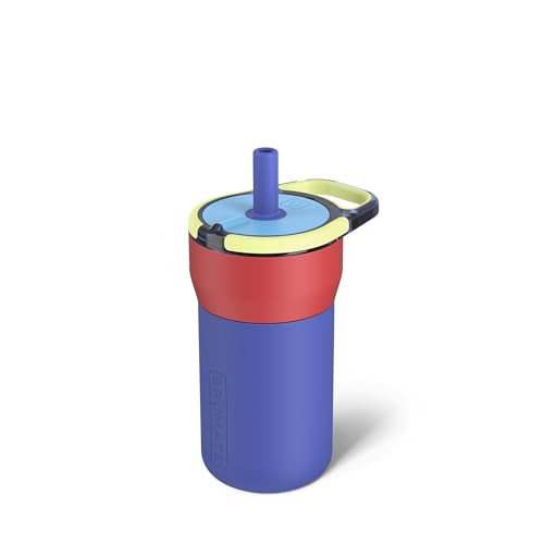 BrüMate Leap 12oz 100% Leakproof Kids Tumbler with Handle and Silicone Soft Straw | Drop Resistant Silicone Sleeve | For Kids 4+ | Insulated Stainless Steel | Cup Holder Friendly | 12oz (Supernova) | Amazon (US)