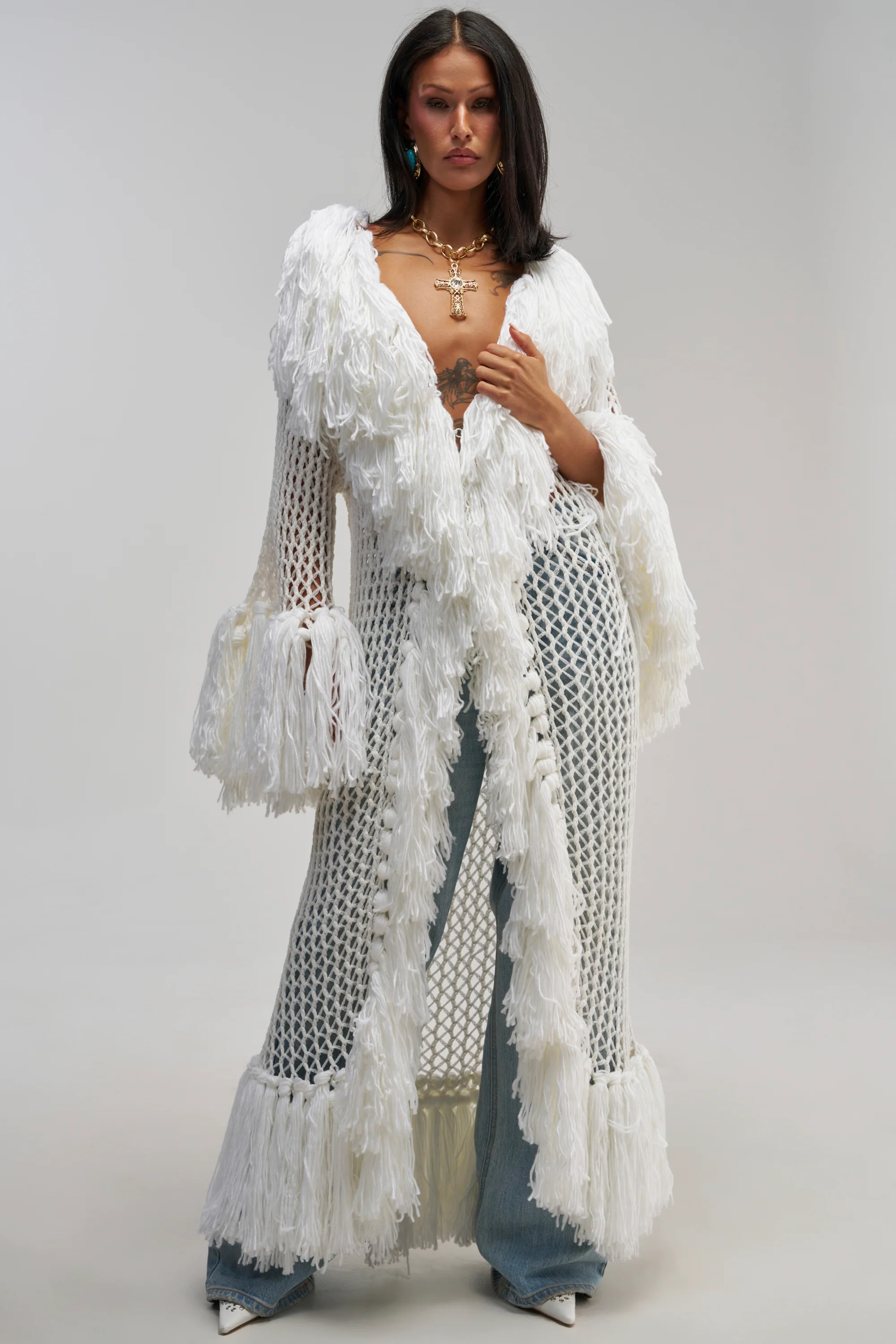 SOFT DRAMA FRINGE CARDIGAN | AKIRA