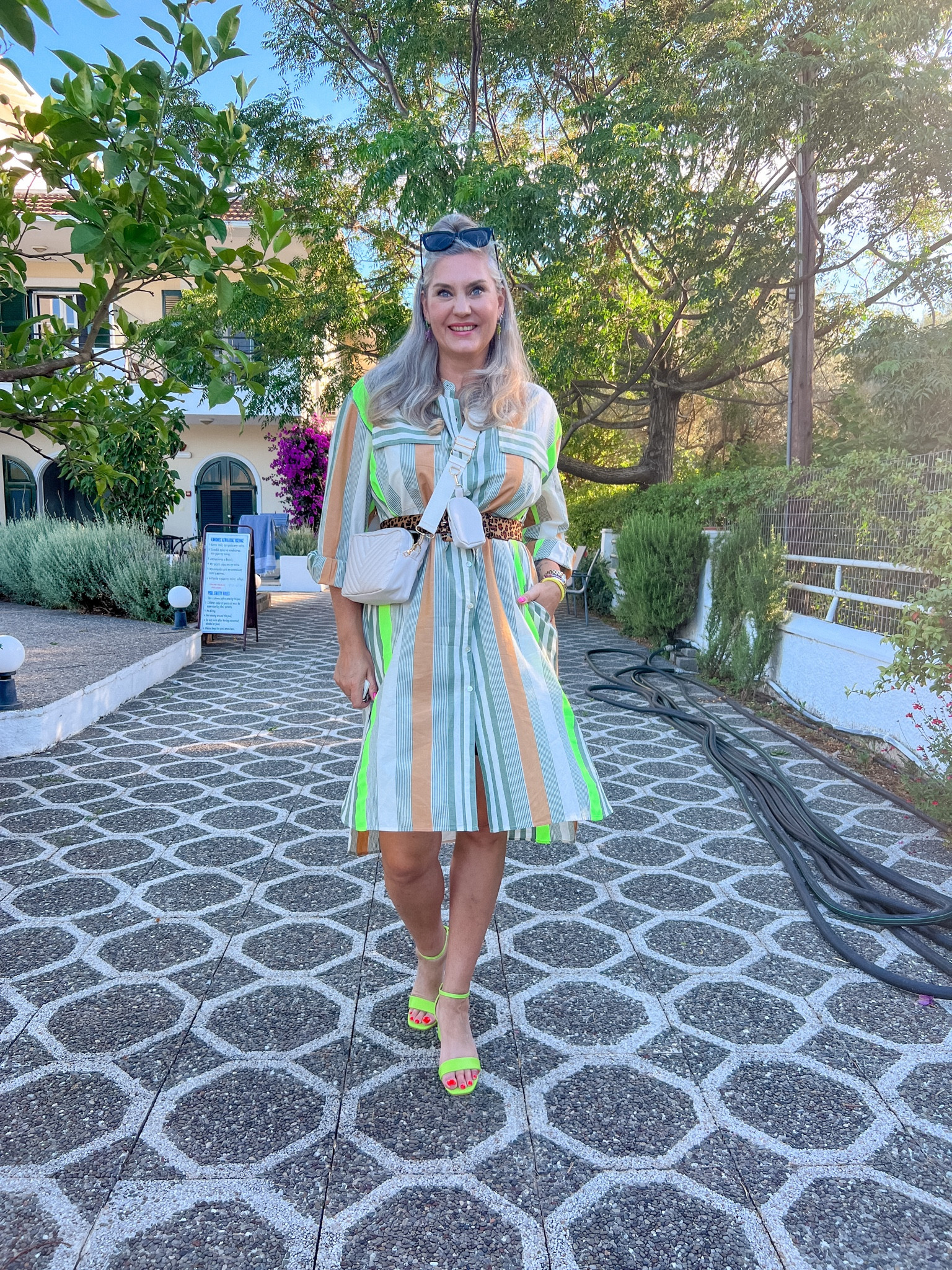 Ootd - Saturday night. A shirt dress from Summum (42) paired with a leopard belt and neon shoes, oversized sunnies and a beige lightweight crossbody bag. 



#LTKstyletip #LTKeurope #LTKtravel