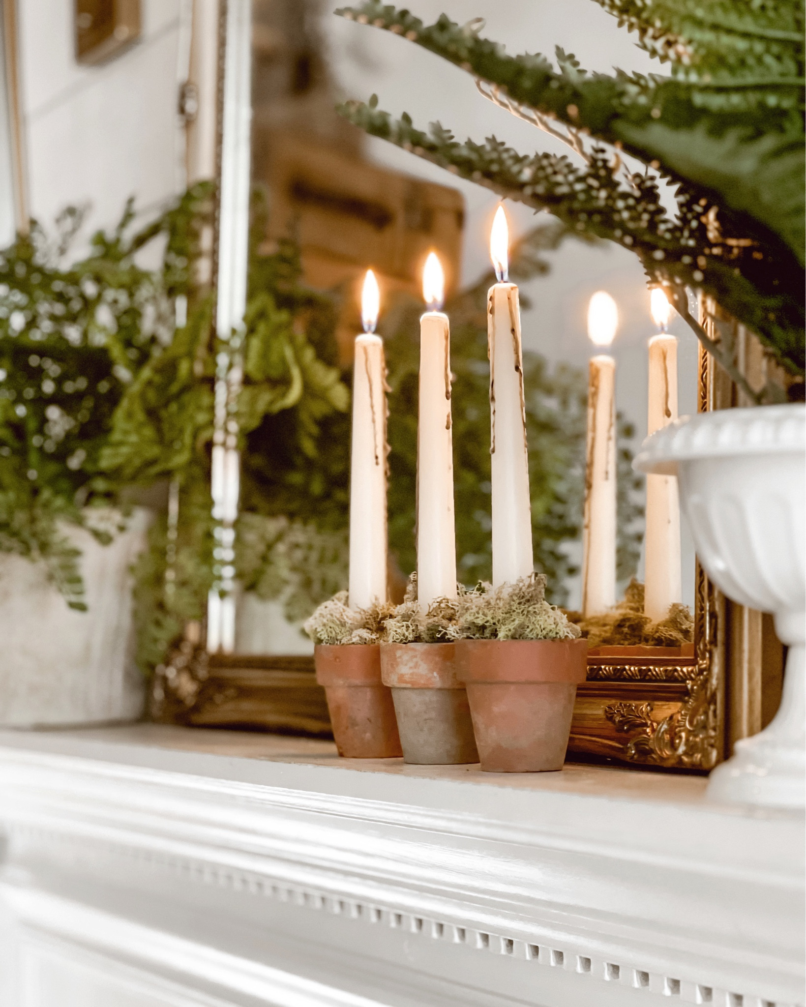 5 minute DIY: mossy terracotta pot candles! Follow me on Instagram to see how I did this: krystlemarienickels

#LTKSeasonal #LTKFind #LTKhome