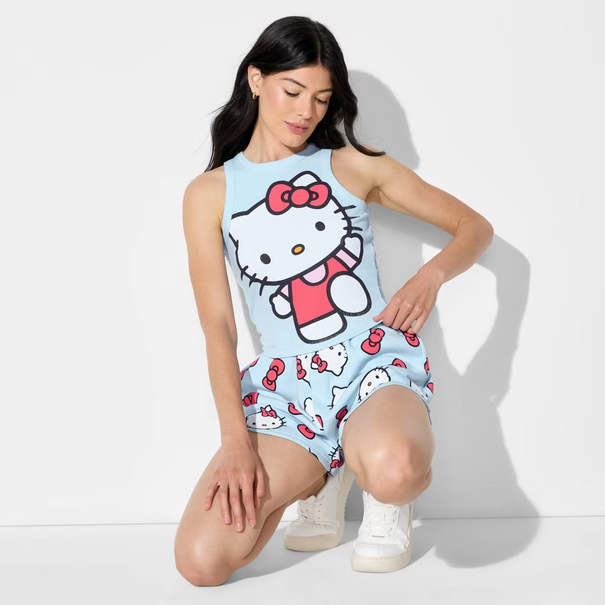 Women's Hello Kitty Graphic Tank Top - Light Blue | Target