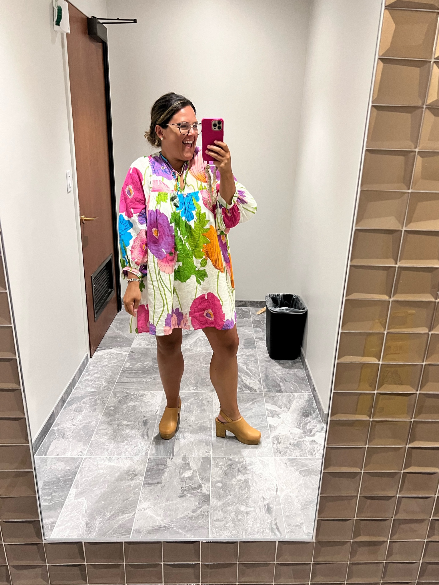 I call this office look featuring a trash can chic 