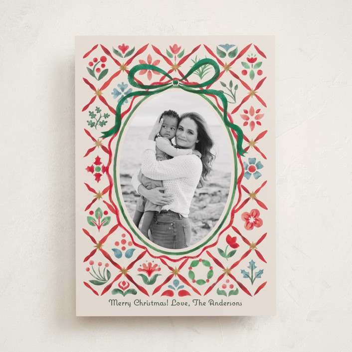 "Patchwork Christmas" - Customizable Christmas Photo Cards in Red by Paper Sun Studio. | Minted