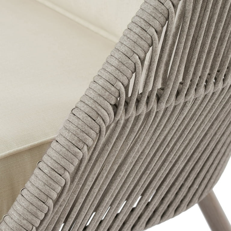 Better Homes & Gardens Tarren Wicker Outdoor Accent Chair with Cushions, Beige | Walmart (US)