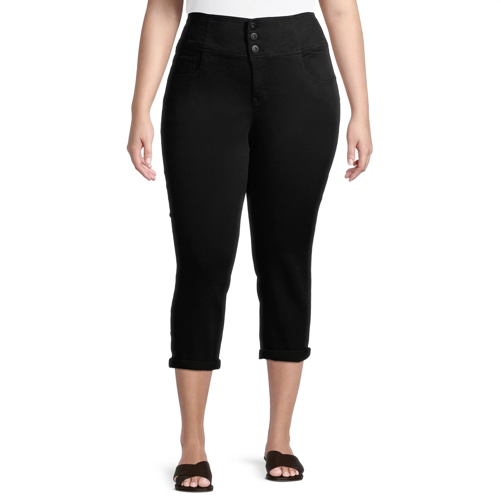 No Boundaries Juniors' Plus Size Crop Denim Jeggings | Walmart (US)