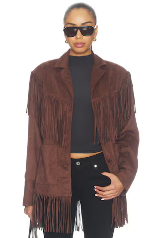 Lovers and Friends Salley Faux Suede Jacket in Brown. - size M | Revolve Clothing (Global)