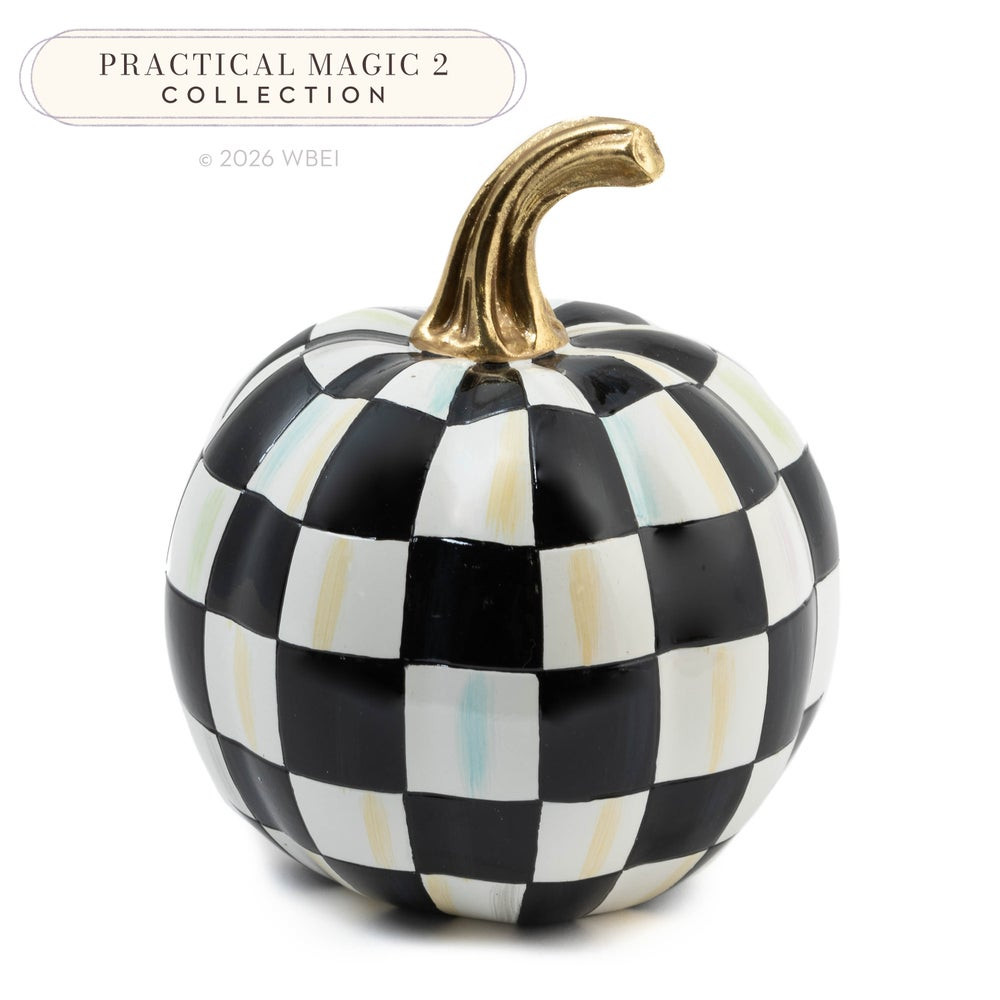 Courtly Check Glossy Mini Pumpkin | MacKenzie-Childs