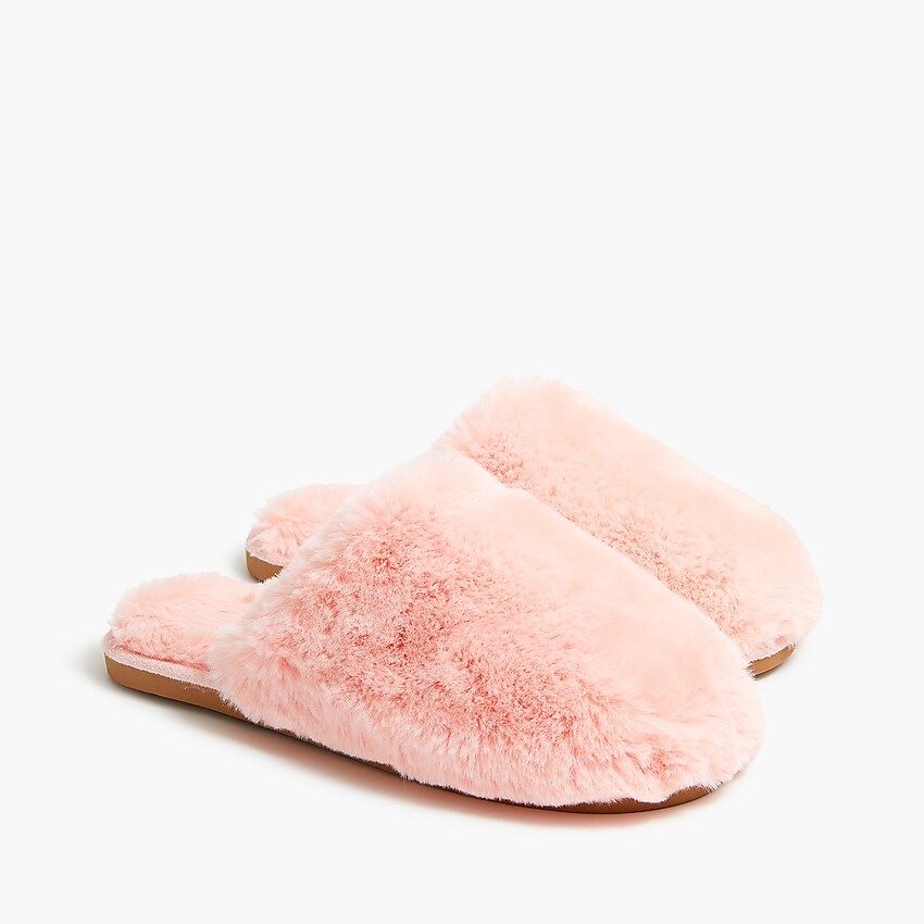 Factory: Fuzzy Scuff Slippers For Women | J.Crew Factory