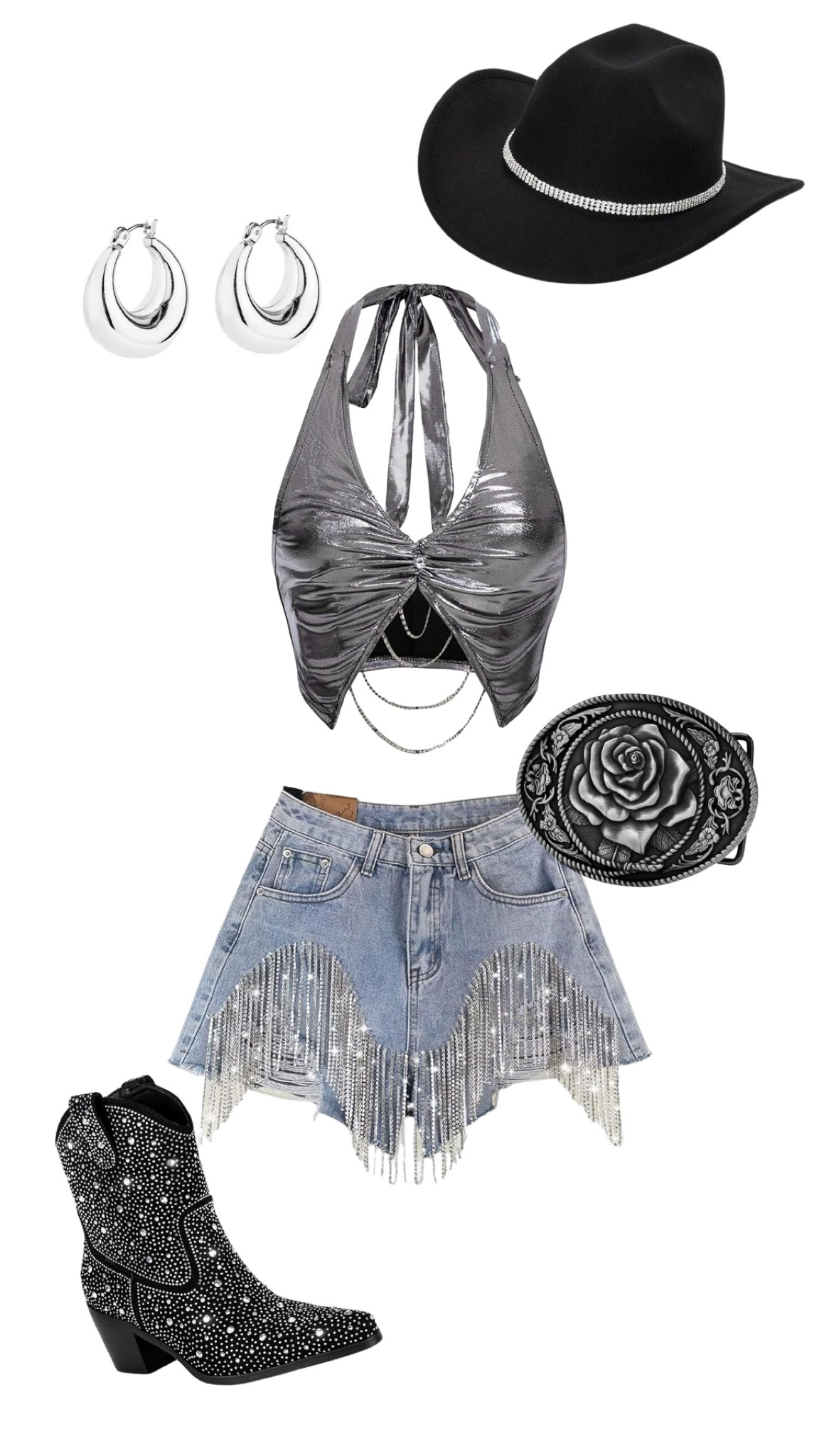 Metallic cowgirl 🩶

#LTKFestival #LTKfindsunder100 #LTKstyletip