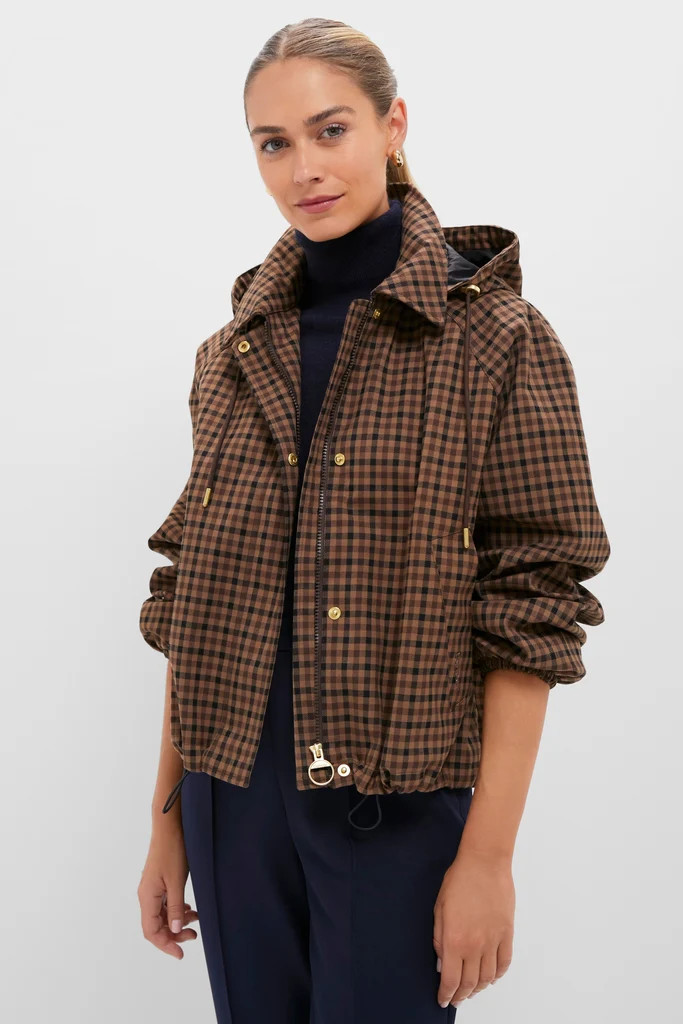 Vicuna Gingham Audrey Showerproof Jacket | Tuckernuck (US)