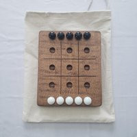 Tic Tac Toe Game With Marbles Maple Wood Stained Red Oak | Etsy (US)