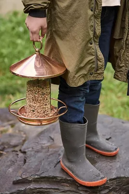 Short Solid Copper Bird Feeder | Anthropologie (US)
