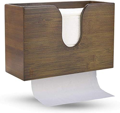 Bamboo Paper Towel Dispenser, Paper Towel Holder for Kitchen Bathroom Toilet of Home and Commerci... | Amazon (US)