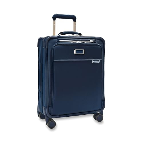 Briggs & Riley Global 21" Carry On Expandable Spinner - Luggage for International Travel, Suitcases with Wheels, Softside Rolling Bag for Men & Women, Self-Repairing Zipper - Baseline Collection, Navy | Amazon (US)