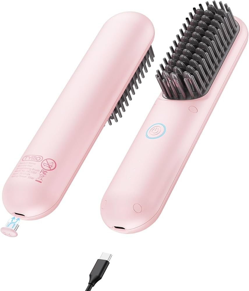 TYMO Cordless Hair Straightener Brush - Porta ECO Portable Straightening Brush for Travel, Mini H... | Amazon (US)