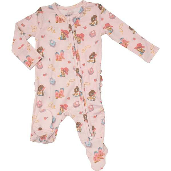 COWGIRL BOOTS 2-Way Ruffle Back Zipper Footie | Maisonette