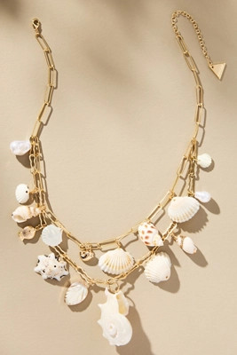 Summer Shell Icon Layered Charm Necklace | Anthropologie (US)