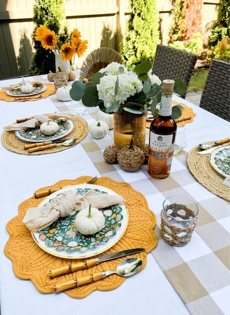 friendsgiving decor 🦃 

outdoor thanksgiving decor// outdoor fall entertaining // neutral thanksgiving // neutral holiday decor 

#LTKSeasonal #LTKhome #LTKHoliday