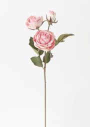Pink Mauve Faux Dried Roses with Bud - 21" | Afloral (US)
