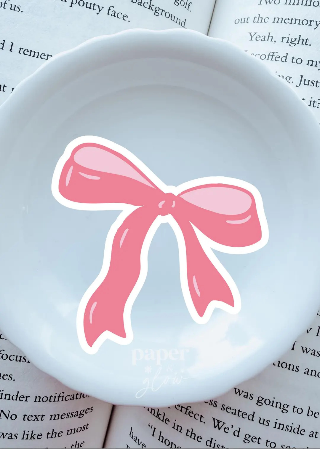 Pink Bow Vinyl Sticker | Paper & Glow - Etsy | Etsy (US)