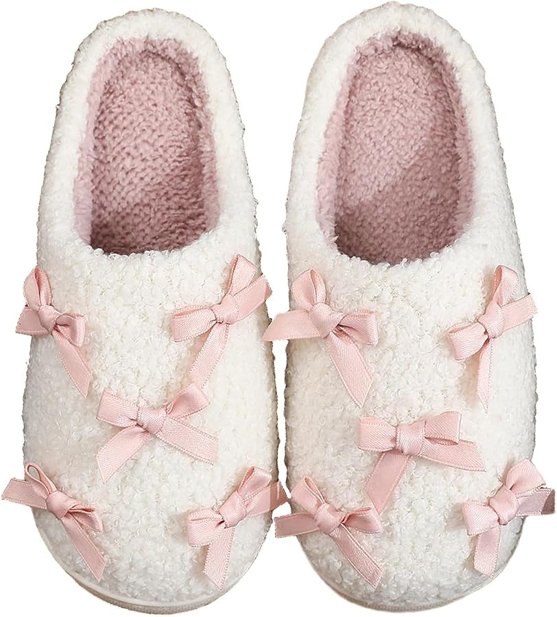 Slippers for Womens Mens Cut Retro Plush Soft Memory Foam House Shoes | Amazon (US)