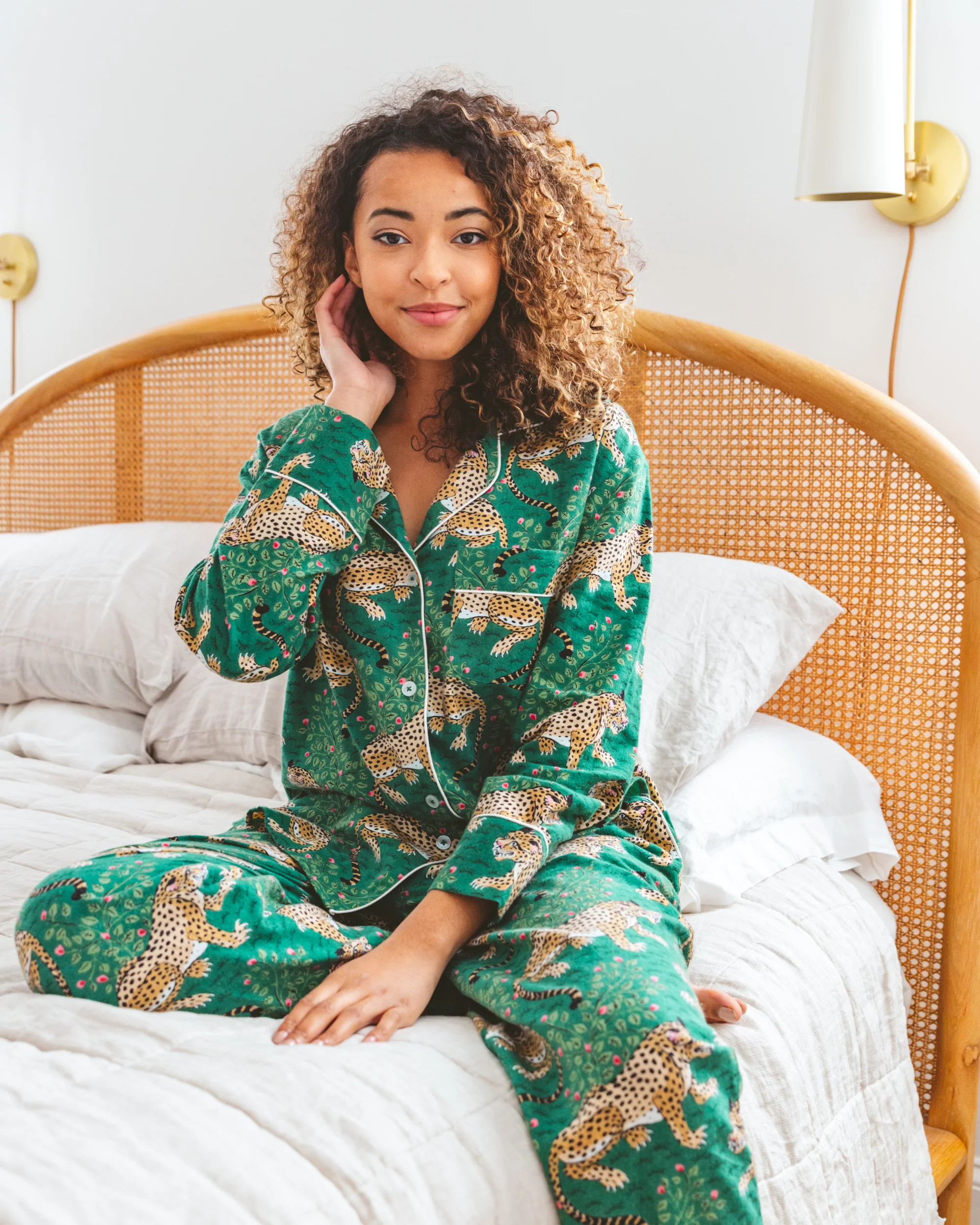 Bagheera - Lightweight Flannel Long Sleep Set - Forest | Printfresh