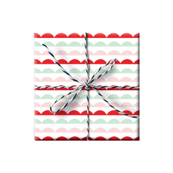 Holiday Gift Wrap - Pink Scallop | Joy Creative Shop