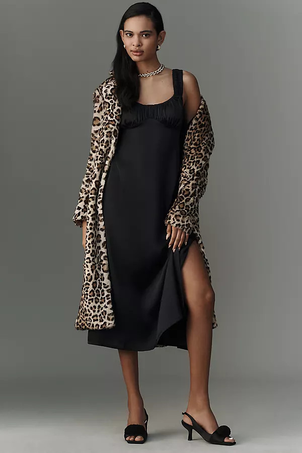 By Anthropologie Ruched Midi Slip Dress | Anthropologie (US)