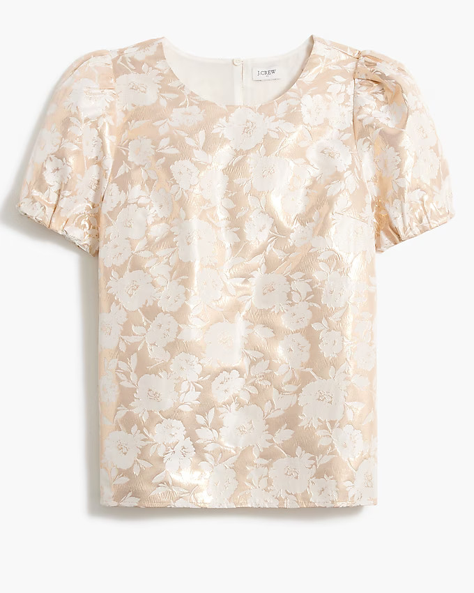 Jacquard puff-sleeve top | J.Crew Factory
