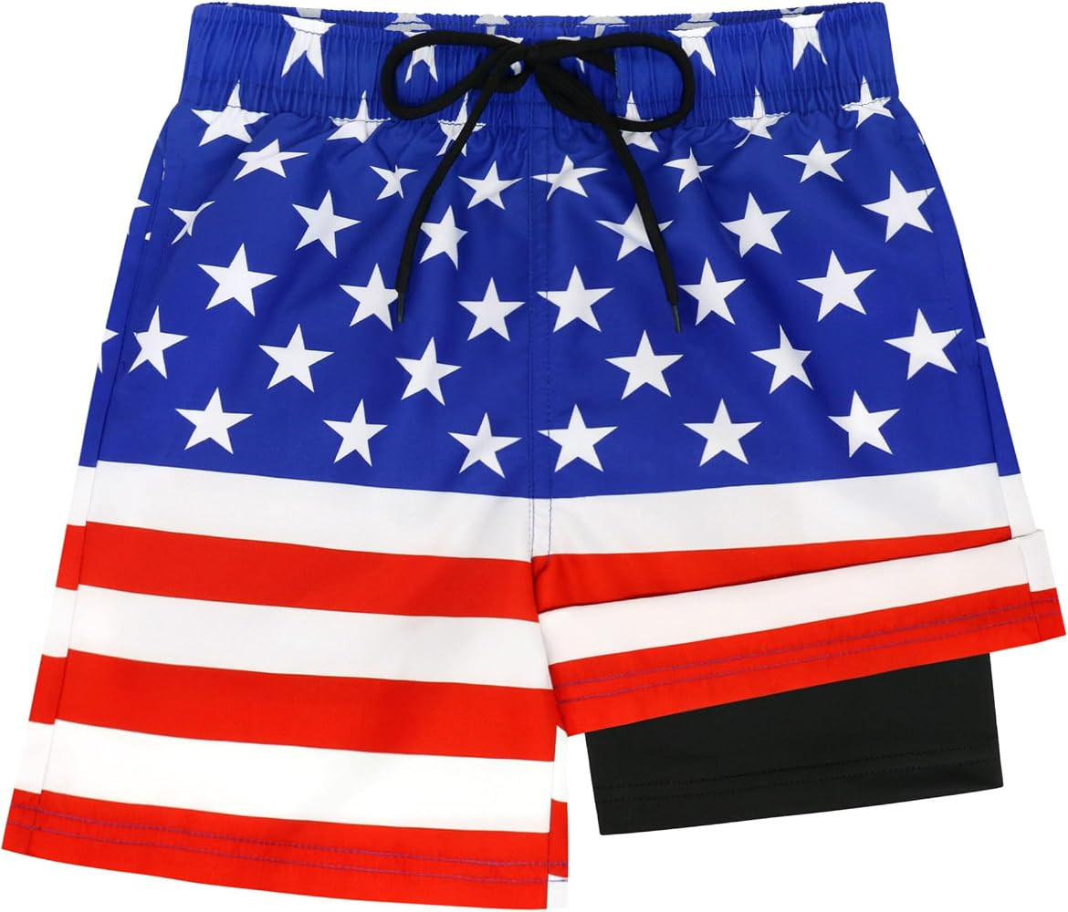 Olreco Youth Boys Swim Trunks with Compression Liner Boys Bathing Suit for Kids Swimsuits Teen Qu... | Amazon (US)