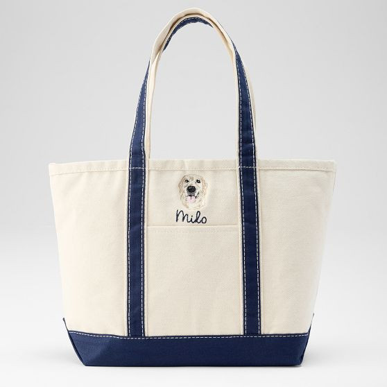Embroidered Canvas Dog Tote | Mark and Graham