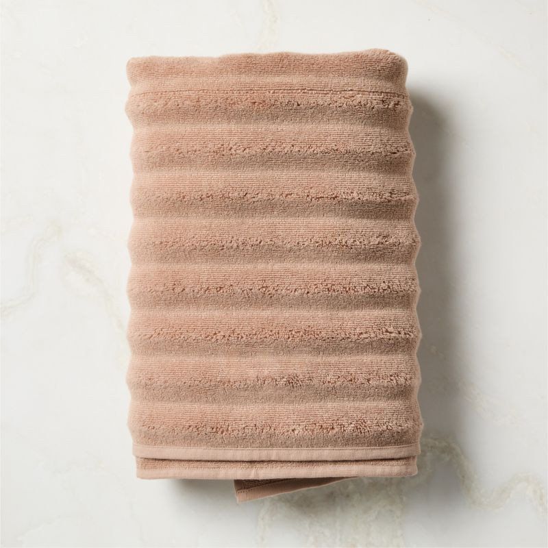 Matin Wavy Organic Cotton Brown Bath Towel + Reviews | CB2 | CB2