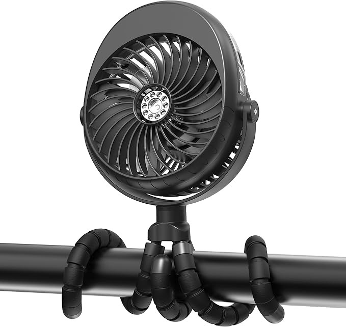 2025 Upgarded 4000mAh Misting Baby Stroller Fan, Rechargeable Battery Operated,Max 15Hrs Cooling,... | Amazon (US)