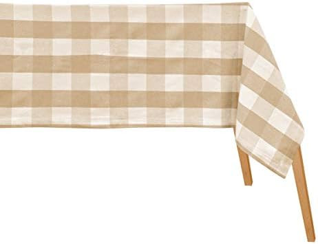 Amazon.com: Beige Plaid Tablecloth - Checkered Tablecloth Buffalo - Buffalo Plaid Tablecloth - Co... | Amazon (US)