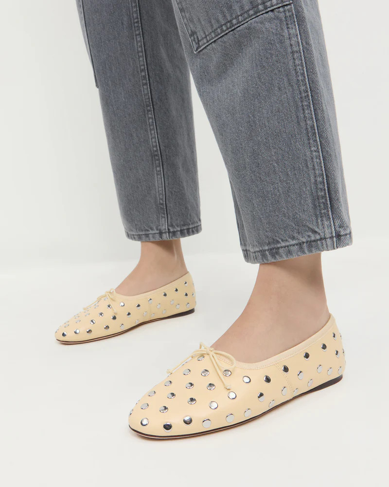 Landon Butter/Silver Ballet Flat | Loeffler Randall