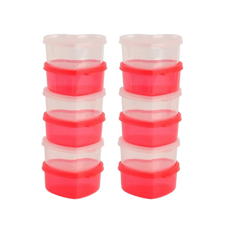 Cook with Color, Mini Snack Containers with Lids, Red and Pink, Reusable Food Storage Set, 24 Pie... | Walmart (US)