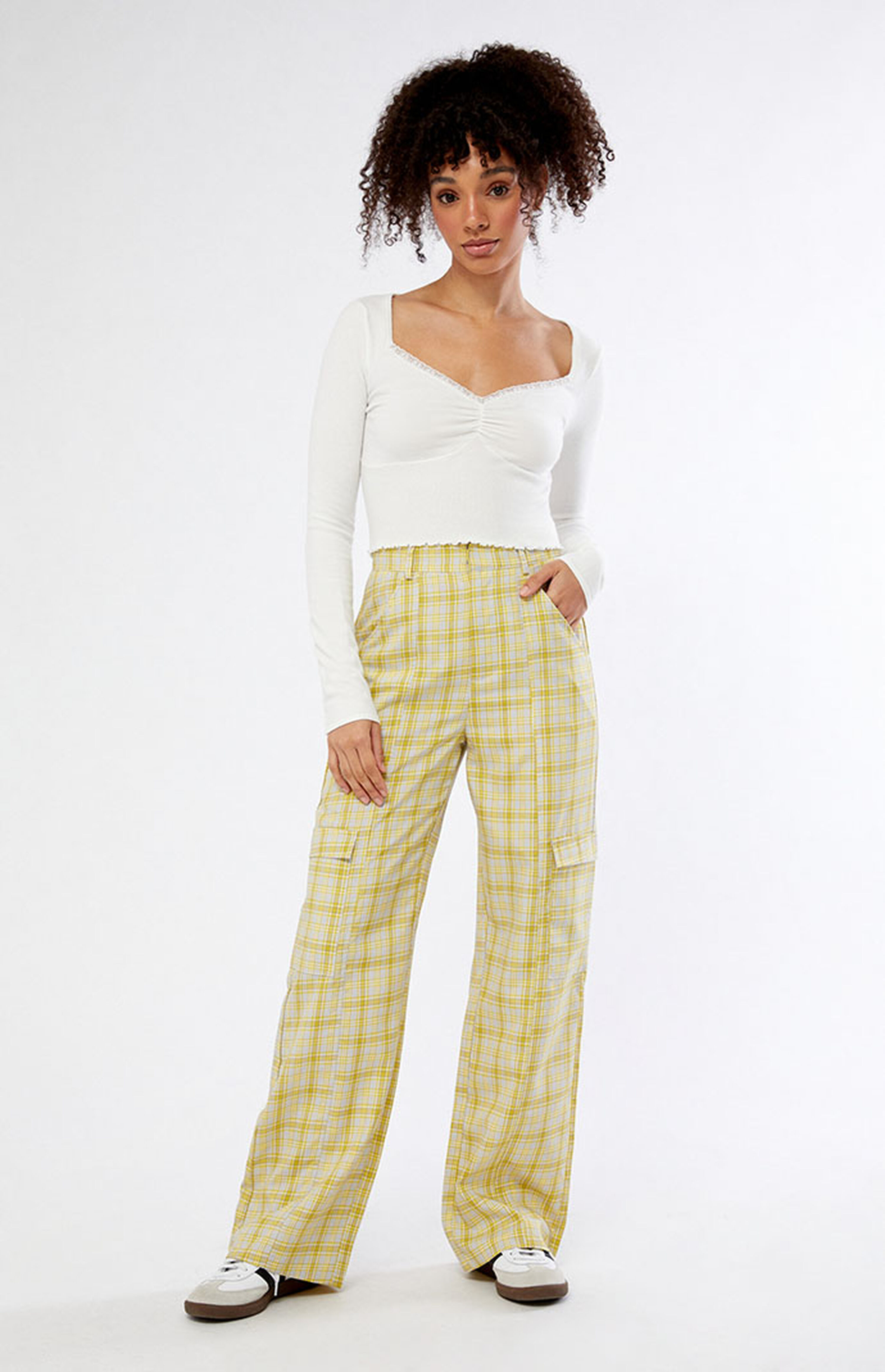 Daisy Street Checker Cargo Trousers | PacSun