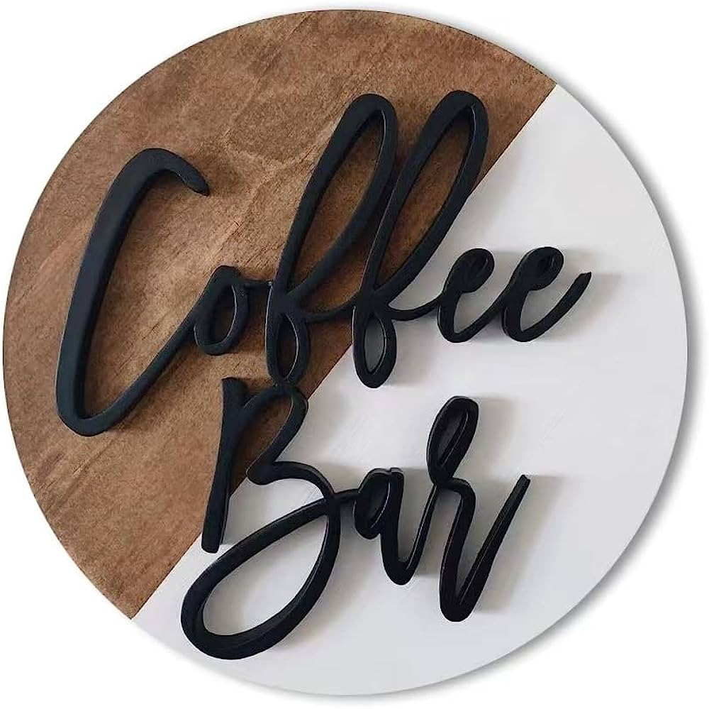 Lavender Inspired 10'' Coffee Bar Sign Round-Modern Farmhouse Coffee Bar Decor-3D Coffee Cutout Sign | Amazon (US)