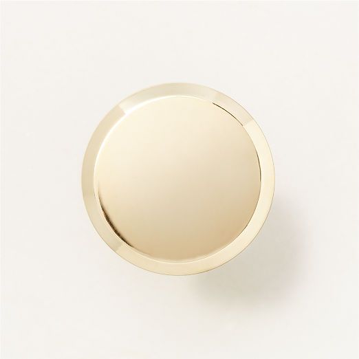 Curveaux Curved Round Unlacquered Polished Brass Knob 1.25'' + Reviews | CB2 | CB2