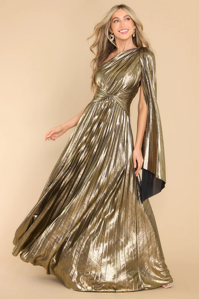 Personal Sunshine Gold Maxi Dress | Red Dress 