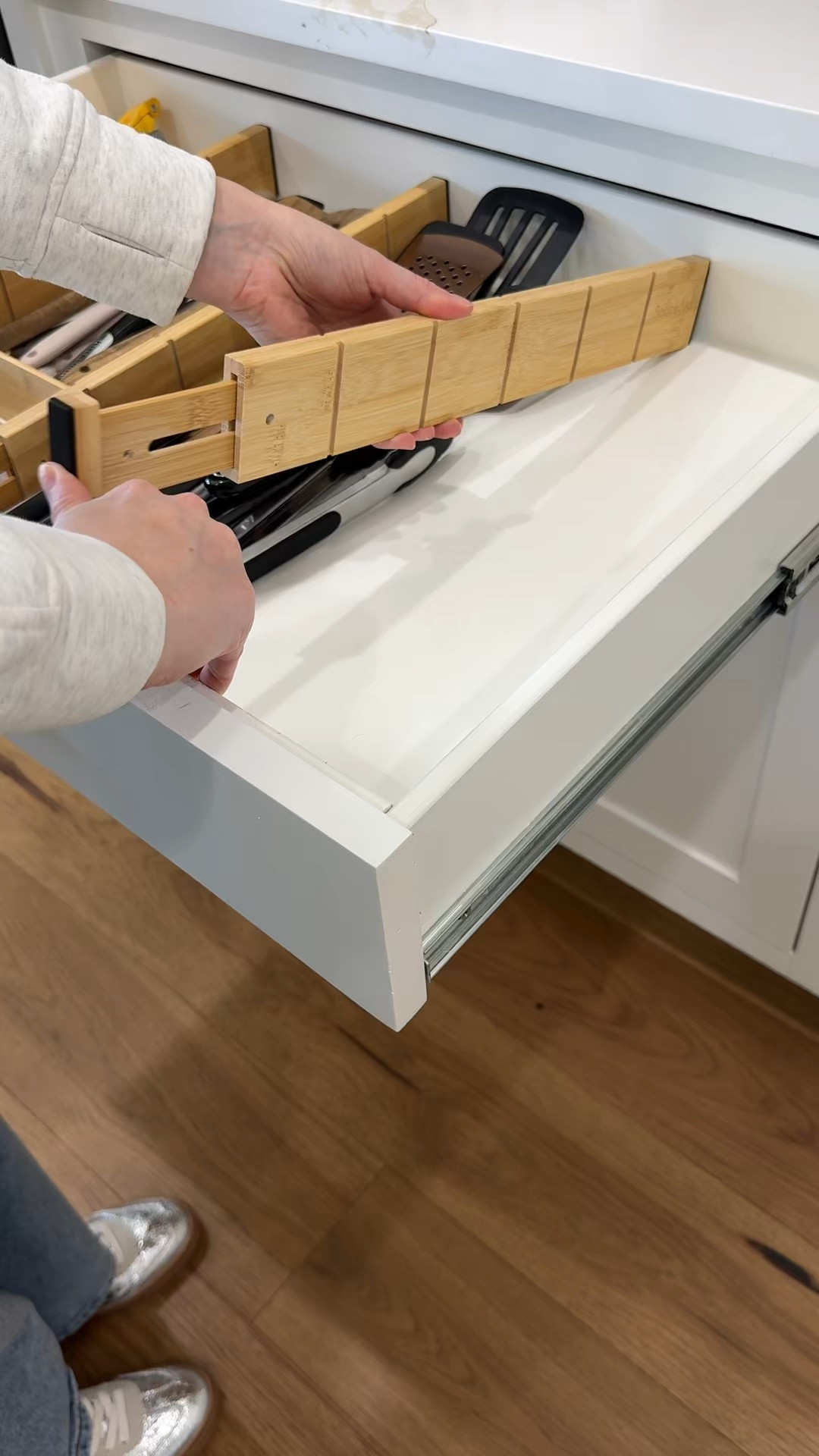 Installing drawer dividers in my kitchen drawers and it has completely changed how functional our kitchen is 🤍 These are so easy to install and make such a difference, linking everything here so you can shop the full organize.

#LTKHome #LTKSaleAlert