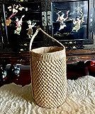 Extra Large Round Straw Tote,Straw Woven Tote Basket,Beach Basket Tote,Bucket Straw Bag & Tote,Straw | Amazon (US)