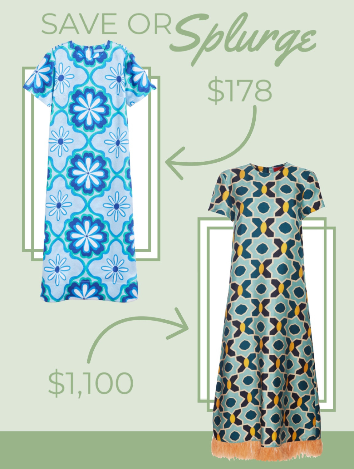 Save or splurge on this retro 60s inspired dress perfect for Palm Beach or sipping grasshoppers while watching Palm Royale. 

Blue geometric floral maxi dress  