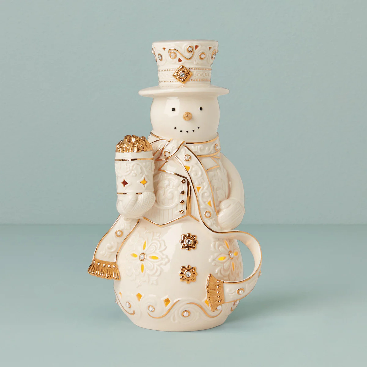 Florentine & Pearl Lit Snowman Figurine | Lenox